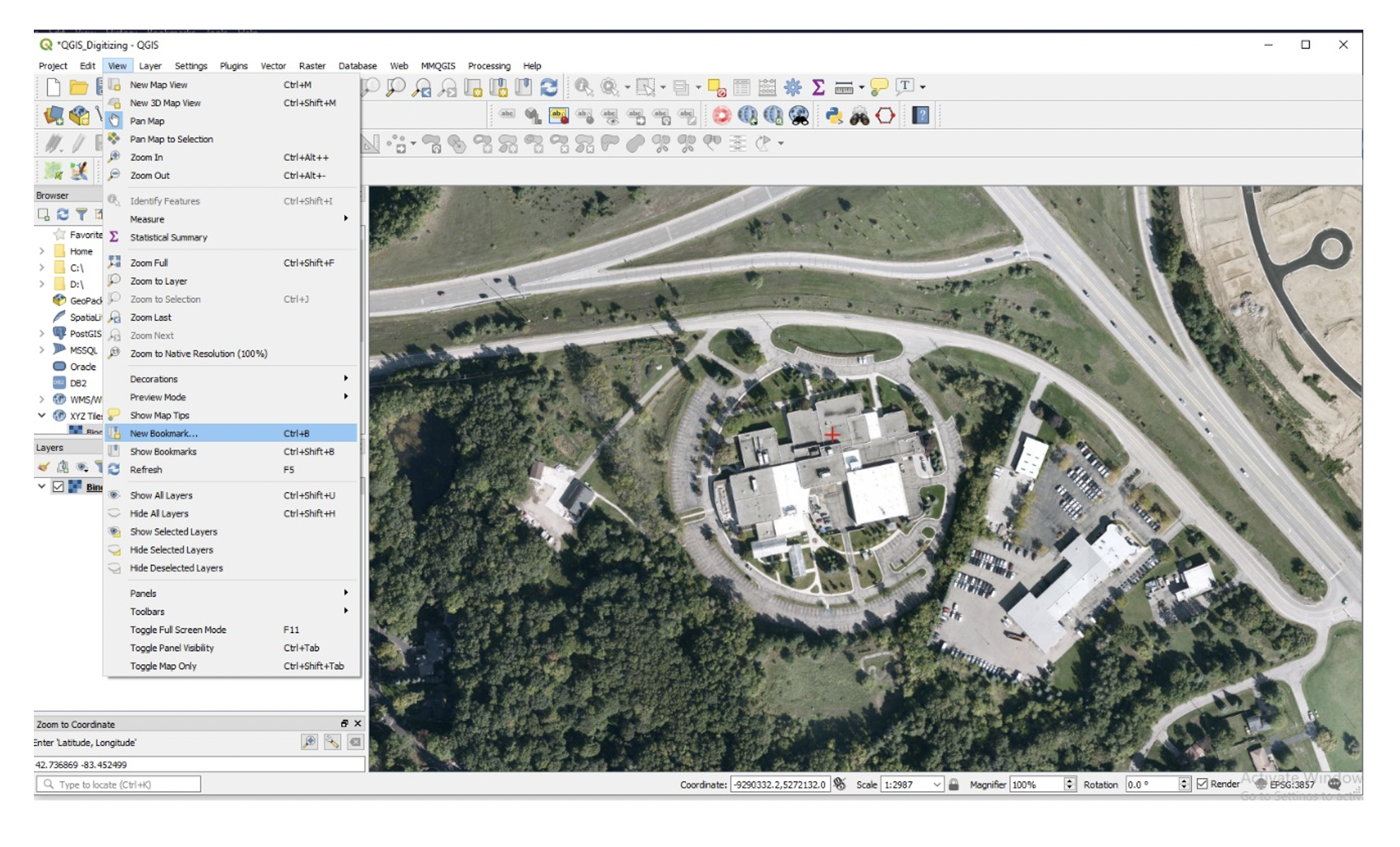 QGIS Create Bookmark